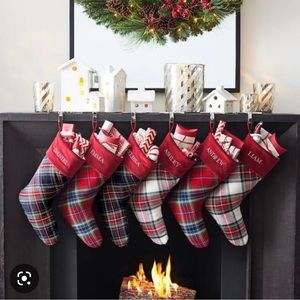 NIB Red Plaid Tartan Pottery Barn Stocking